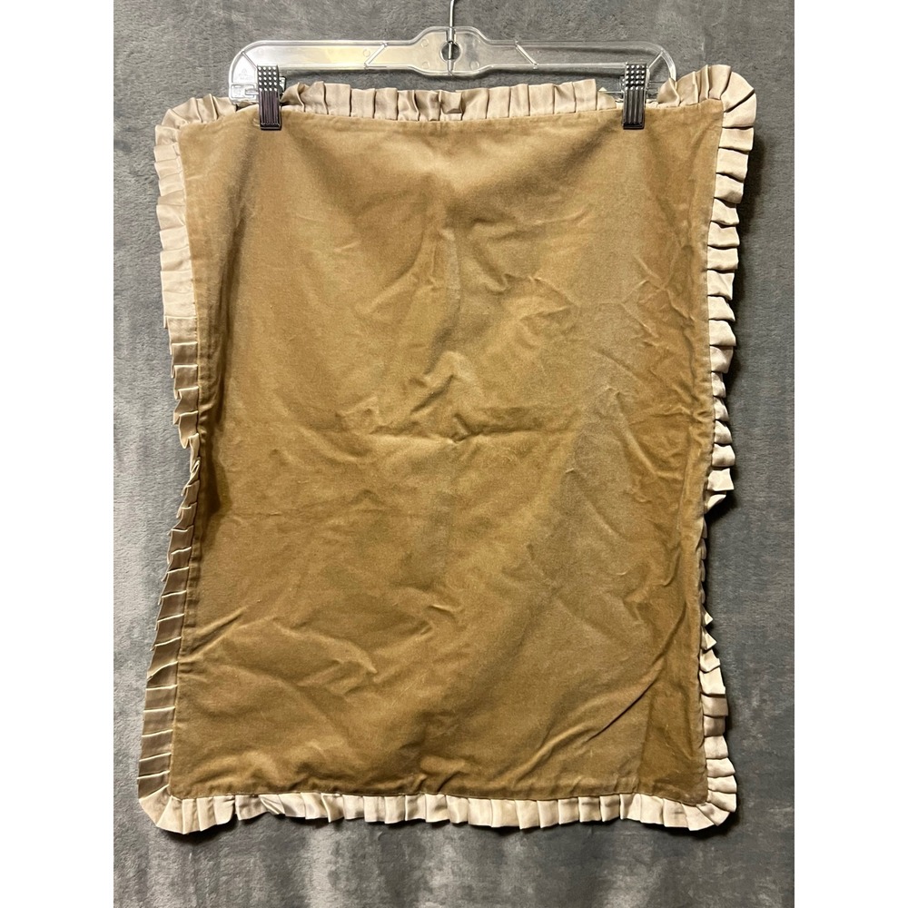 Ann Gish Velvet Pillow Sham Gold Champagne Ruffle Trim Luxury Bedding‎ 17x21